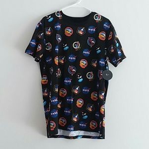 NASA 7 Patch Tshirt L black Hyper Space nwt